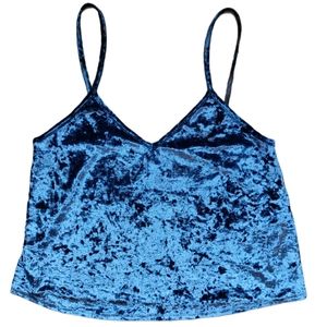 Velvet crush tank top cami XS Forever 21 blue nwot